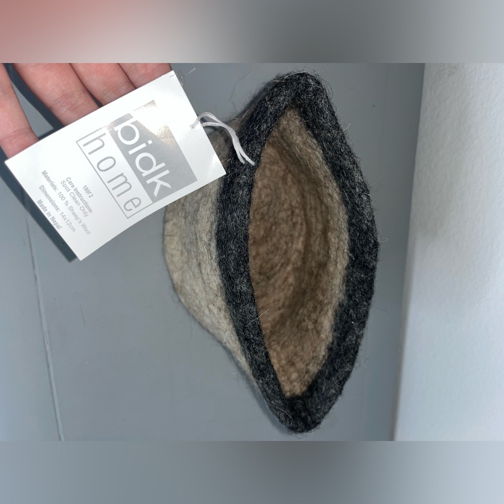 Bidk Home NWT 100% Sheep’s Wool Natural Fibers Storage Pouch 14x12cmEco-Friendly - Picture 4 of 14
